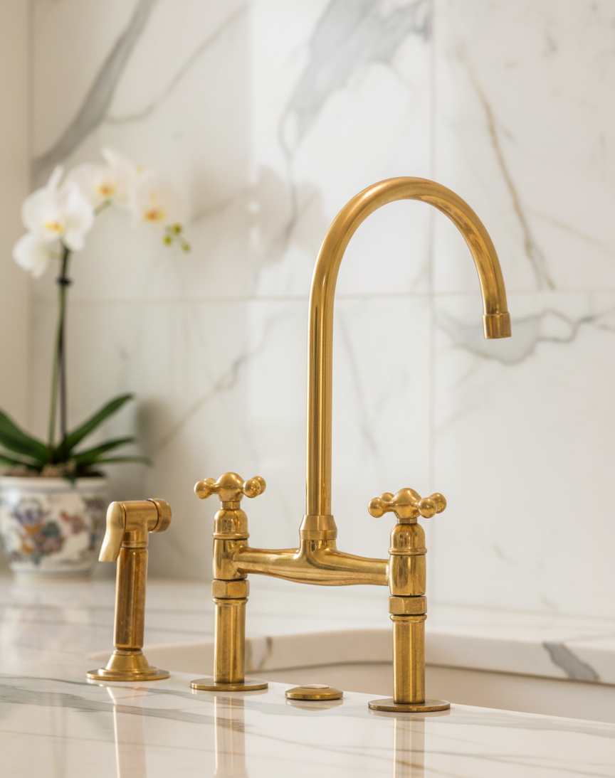 The Sovereign Bridge Faucet | Solid Brass Artisan Series