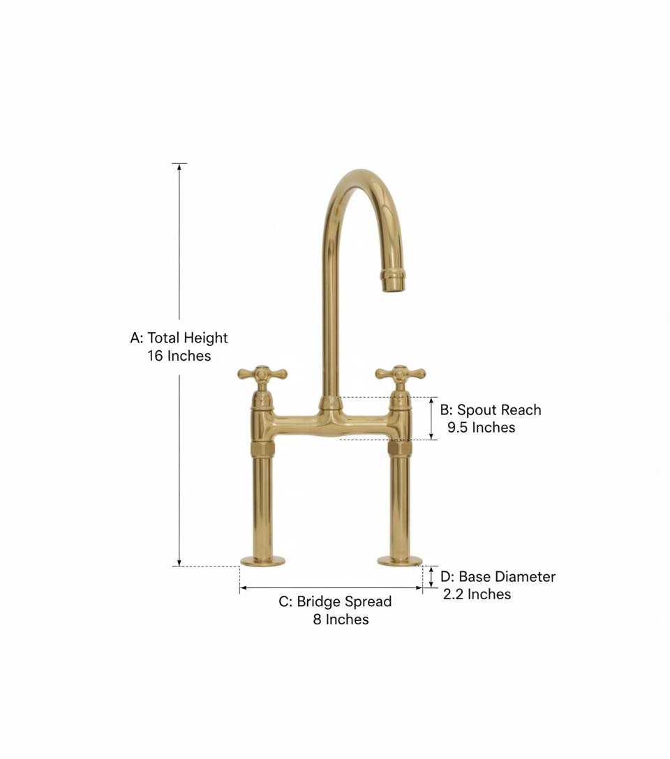 Bespoke Unlacquered Brass Bridge Faucet: The Timeless Culinary Suite