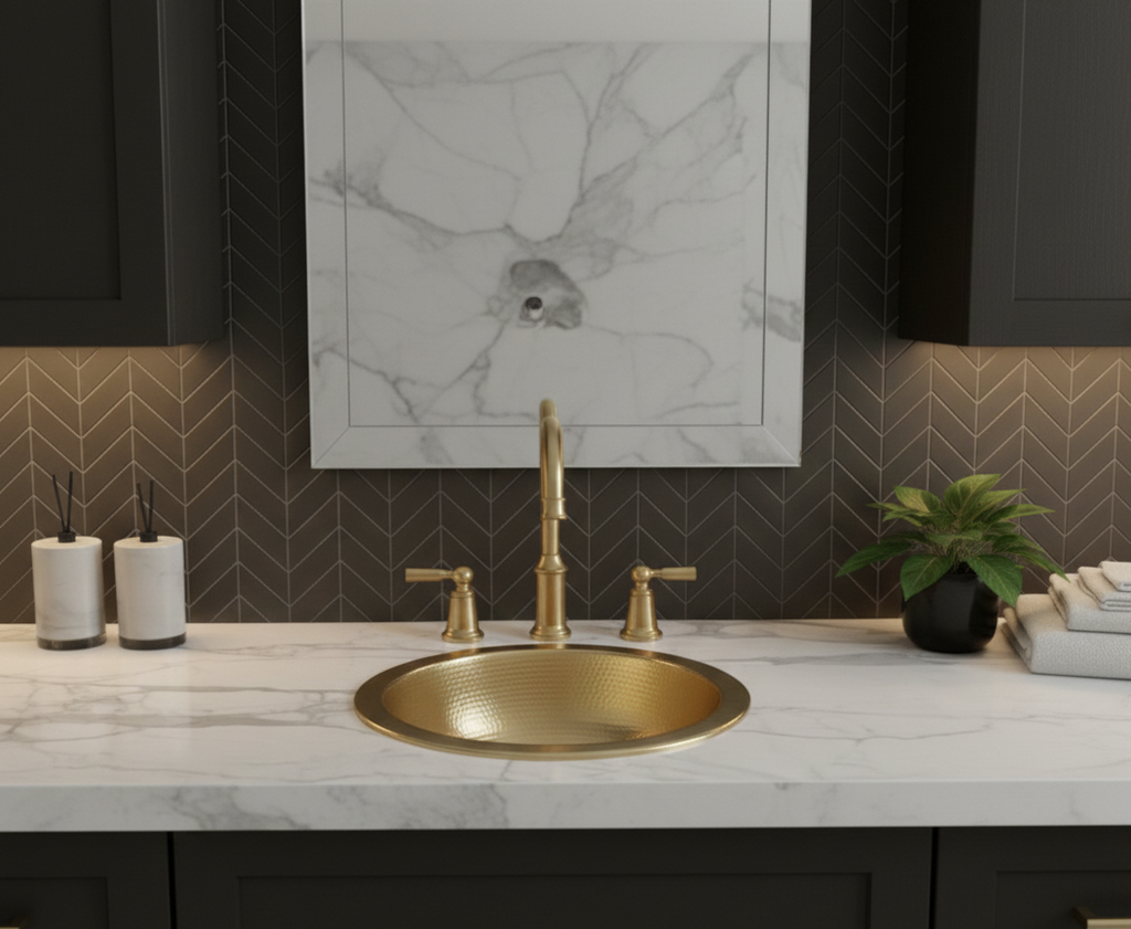 The Atlas Round Vessel | Artisan-Forged Unlacquered Brass