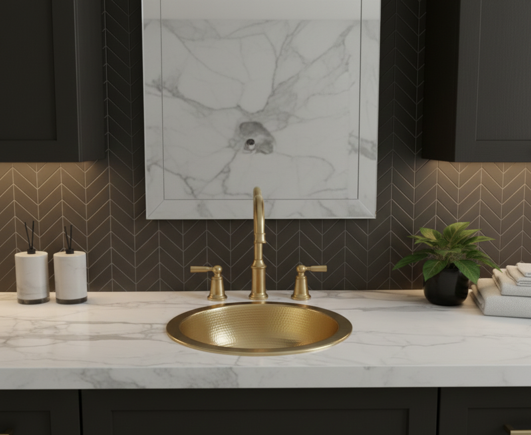 The Atlas Round Vessel | Artisan-Forged Unlacquered Brass