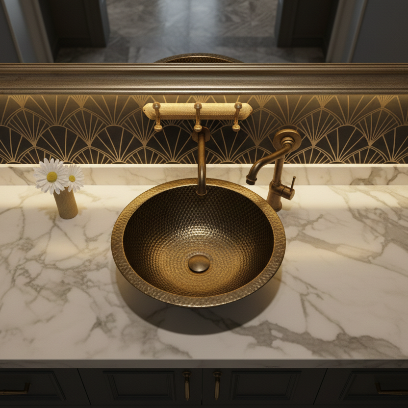 Bespoke Hammered Brass Vessel: The Living Finish Masterpiece