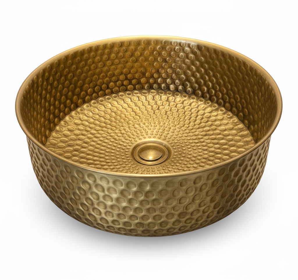The Atlas Round Vessel: Hand-Forged Living Brass Masterpiece