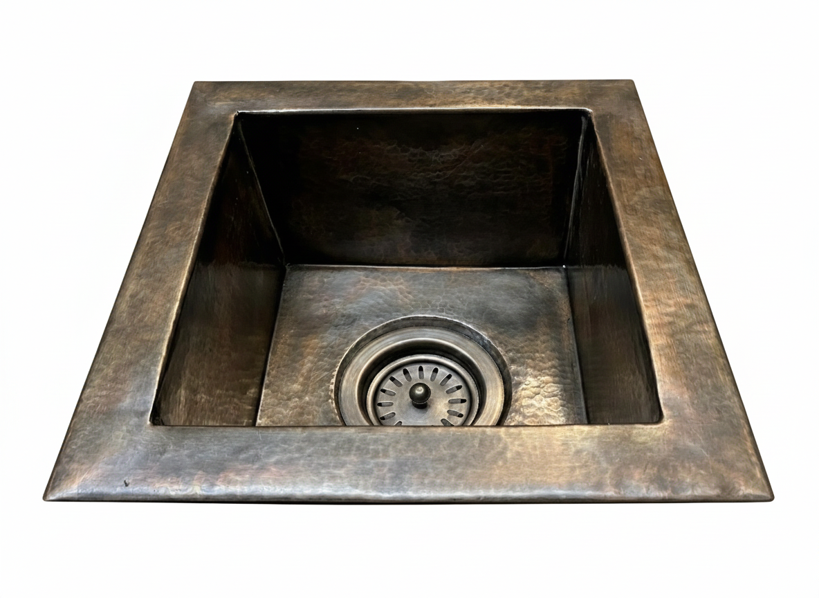 The Artisan Round Prep Sink: Hand-Forged Living Brass