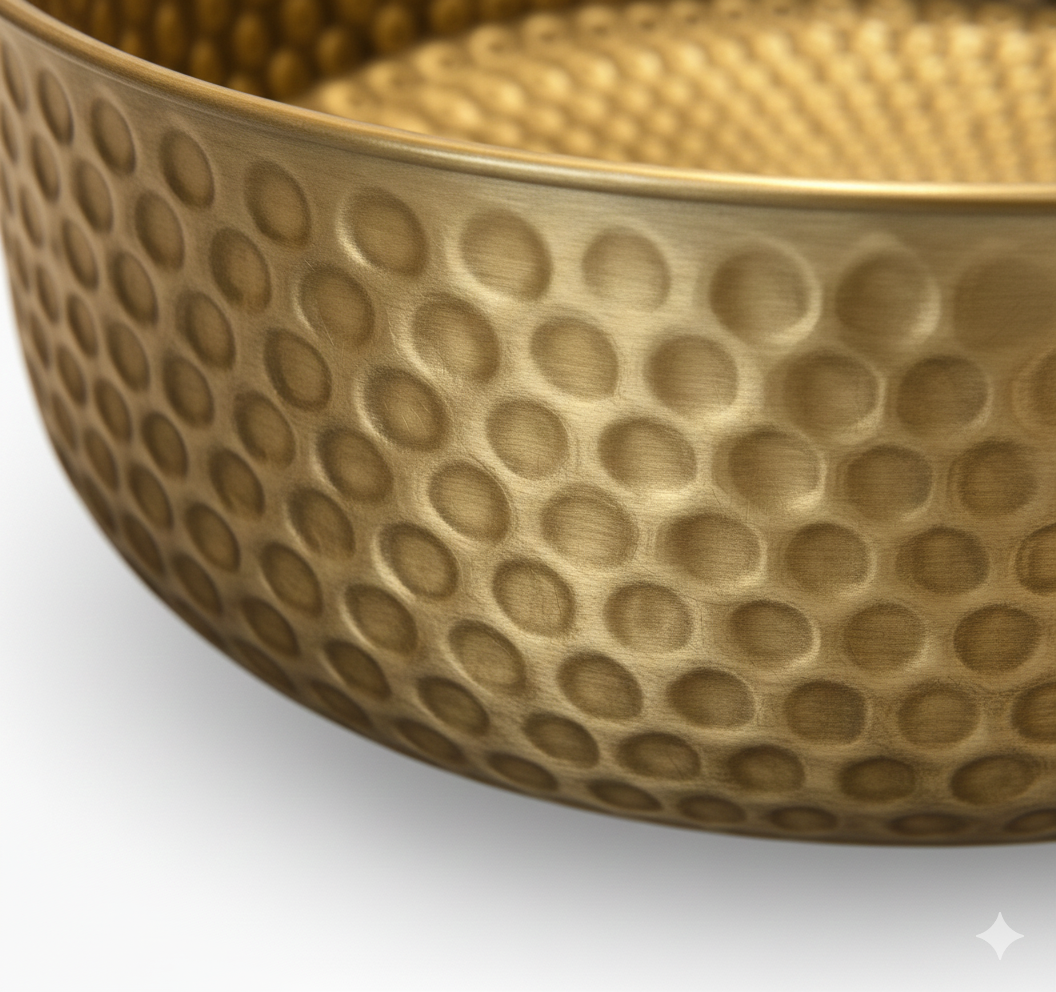 The Atlas Round Vessel: Hand-Forged Living Brass Masterpiece