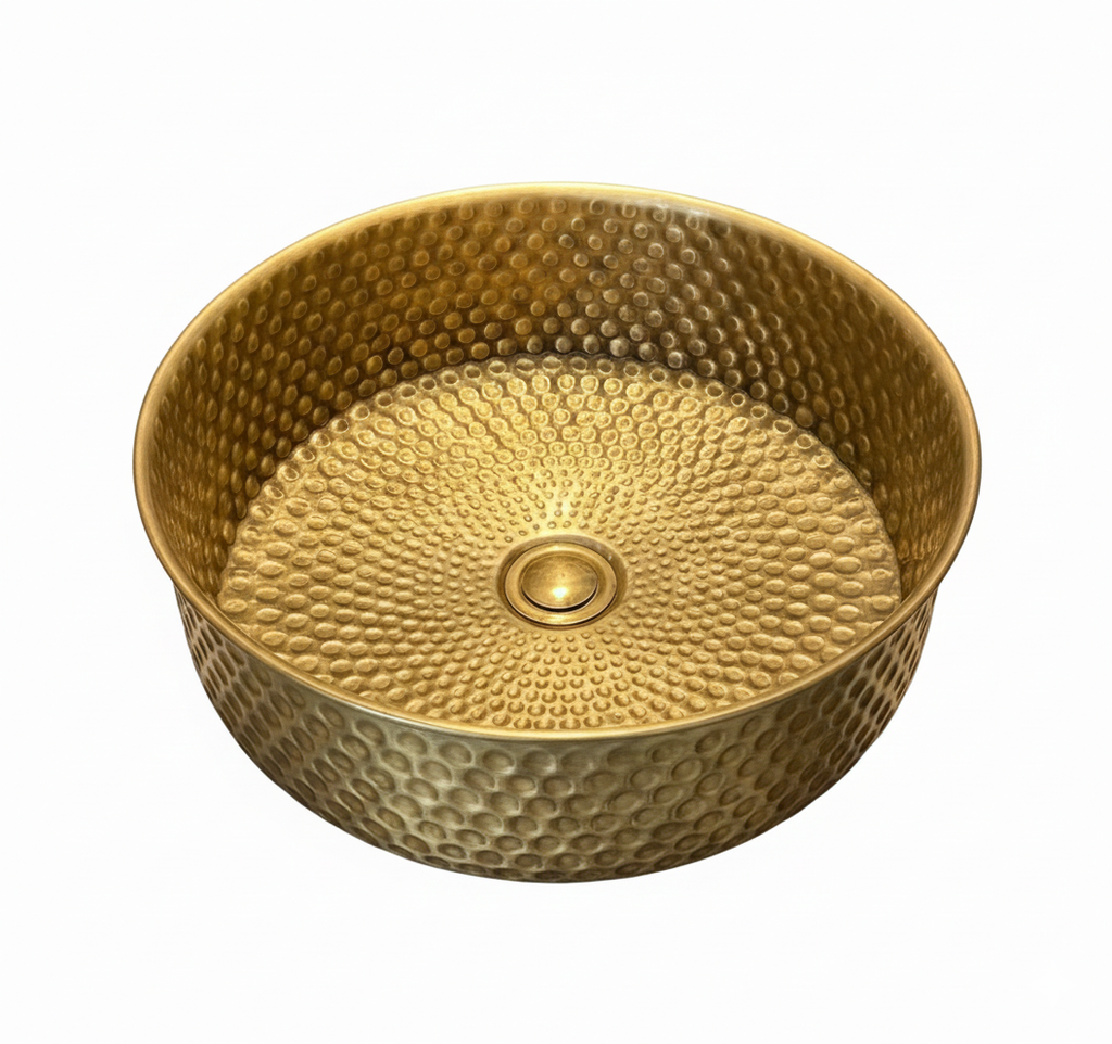 The Atlas Round Vessel: Hand-Forged Living Brass Masterpiece