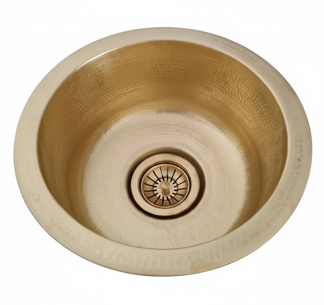 The Atlas Round Vessel | Artisan-Forged Unlacquered Brass