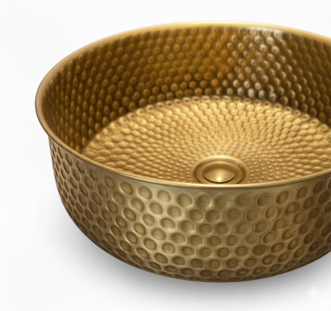 The Atlas Round Vessel: Hand-Forged Living Brass Masterpiece