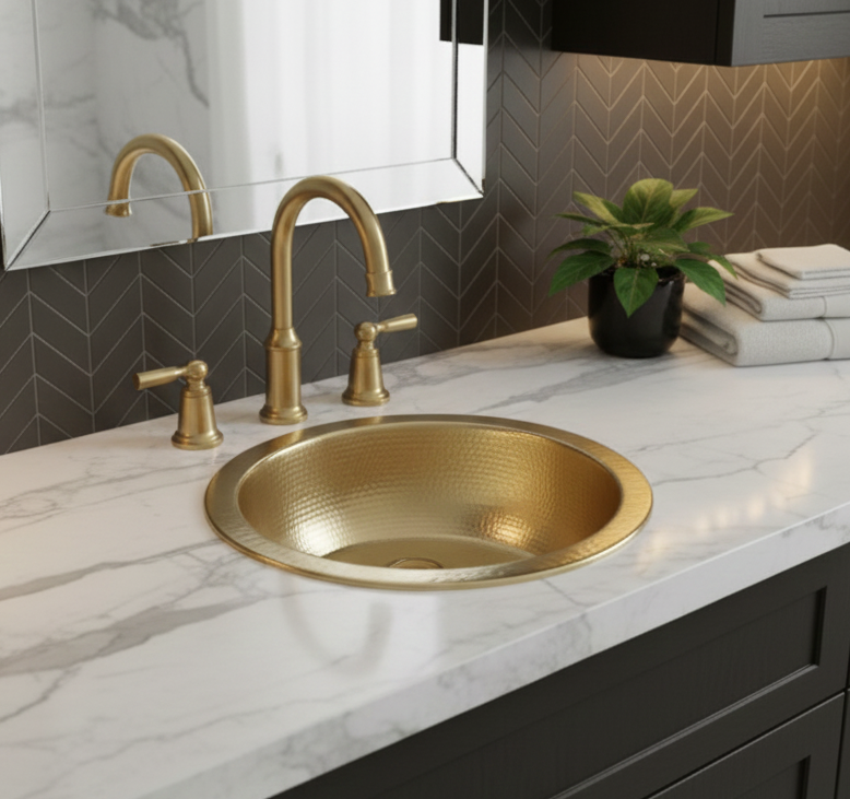 The Atlas Round Vessel | Artisan-Forged Unlacquered Brass