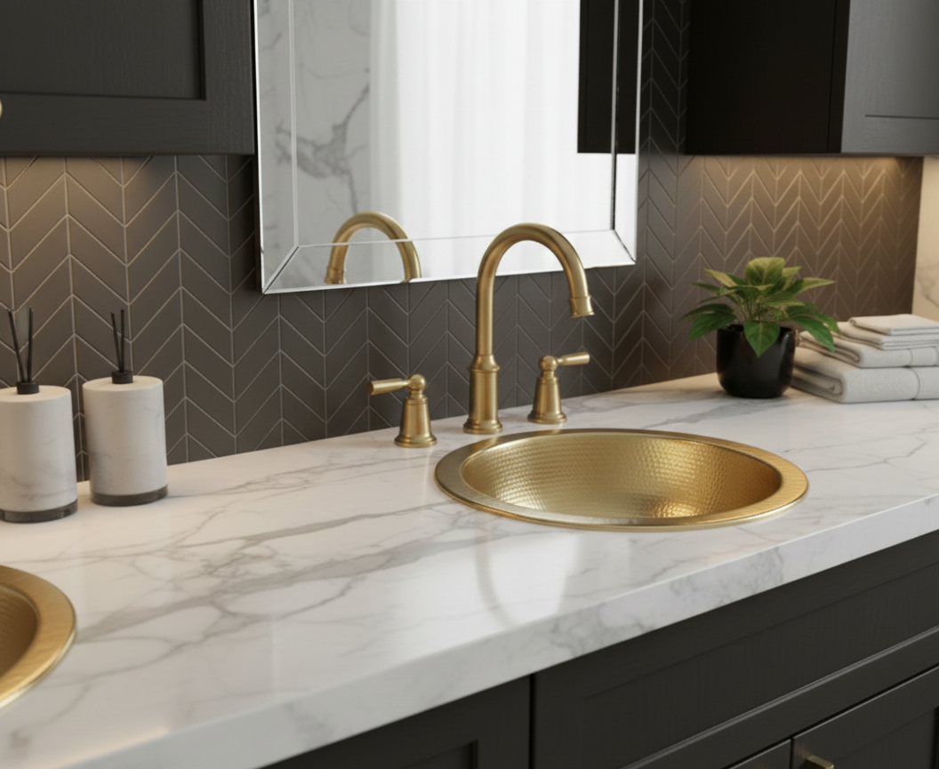 The Atlas Round Vessel | Artisan-Forged Unlacquered Brass