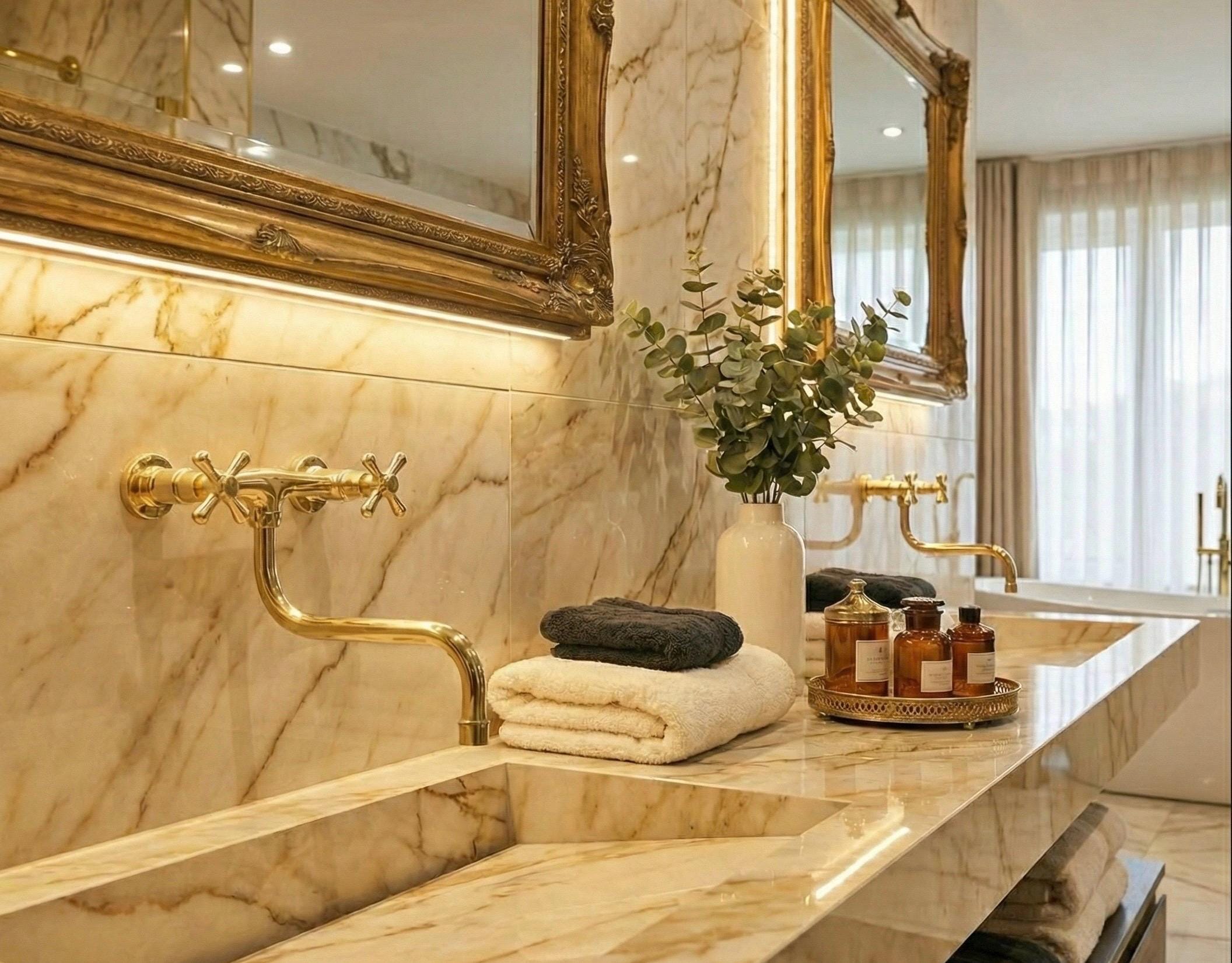 Bespoke Unlacquered Brass Bridge Faucet: The Timeless Kitchen Suite