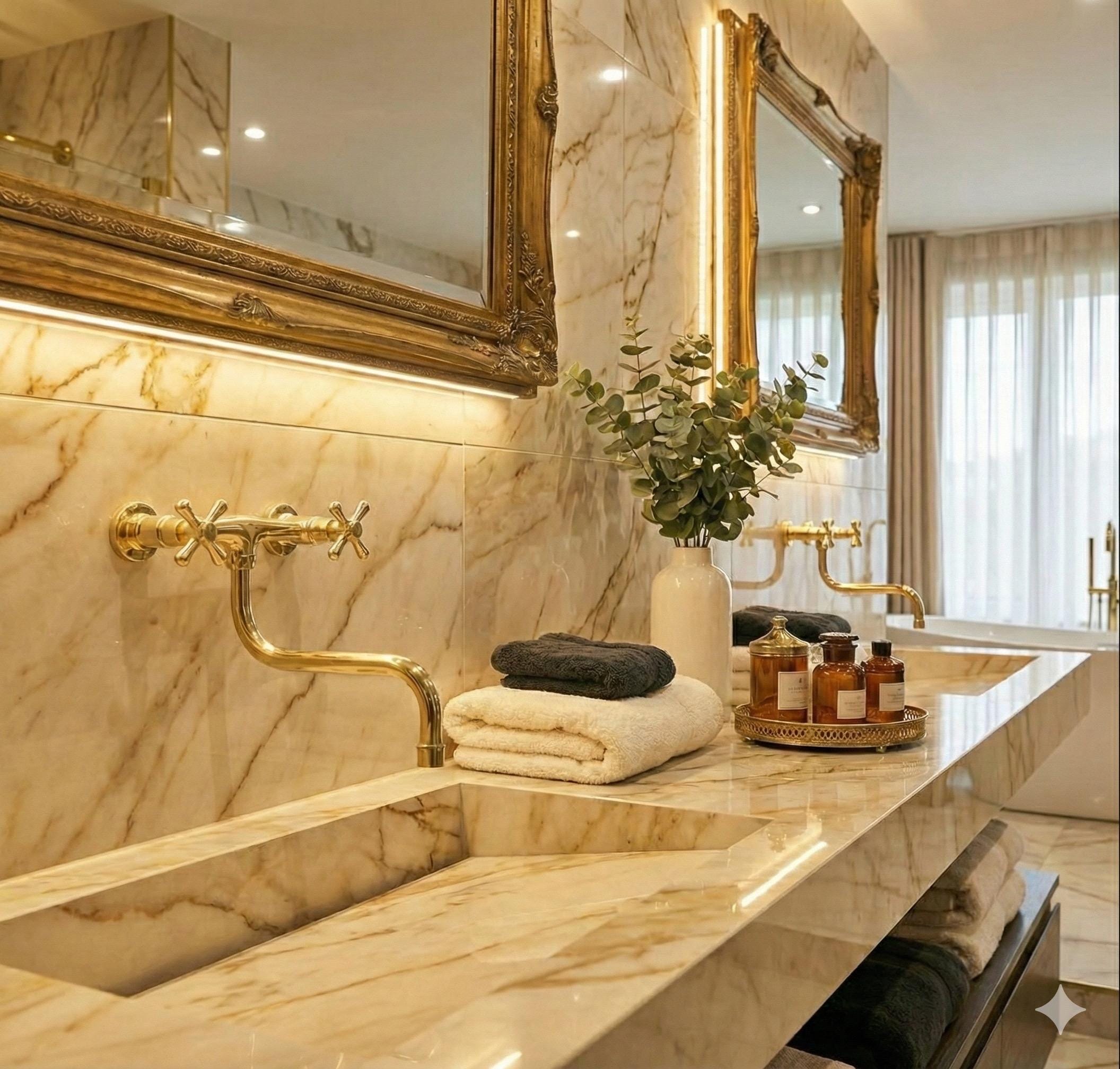 Bespoke Unlacquered Brass Bridge Faucet: The Timeless Kitchen Suite