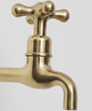 The Meknes Minimalist: Unlacquered Brass Wall Faucet | Living Finish